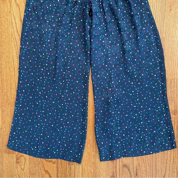 Rebecca Taylor Jacquard Silk Speckled Dot Pant in Navy Comb size 0 - Picture 9 of 13